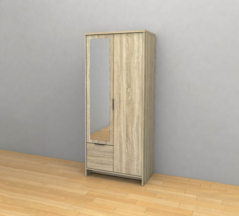 Armoire de Chambre avec Miroir 2 Portes DN