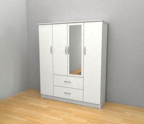 Armoire de chambre DN 4 portes, avec miroir