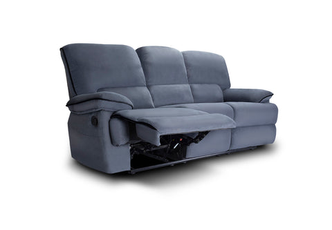 Sofa Reclinable Manual Elijah 3 Plazas Gris