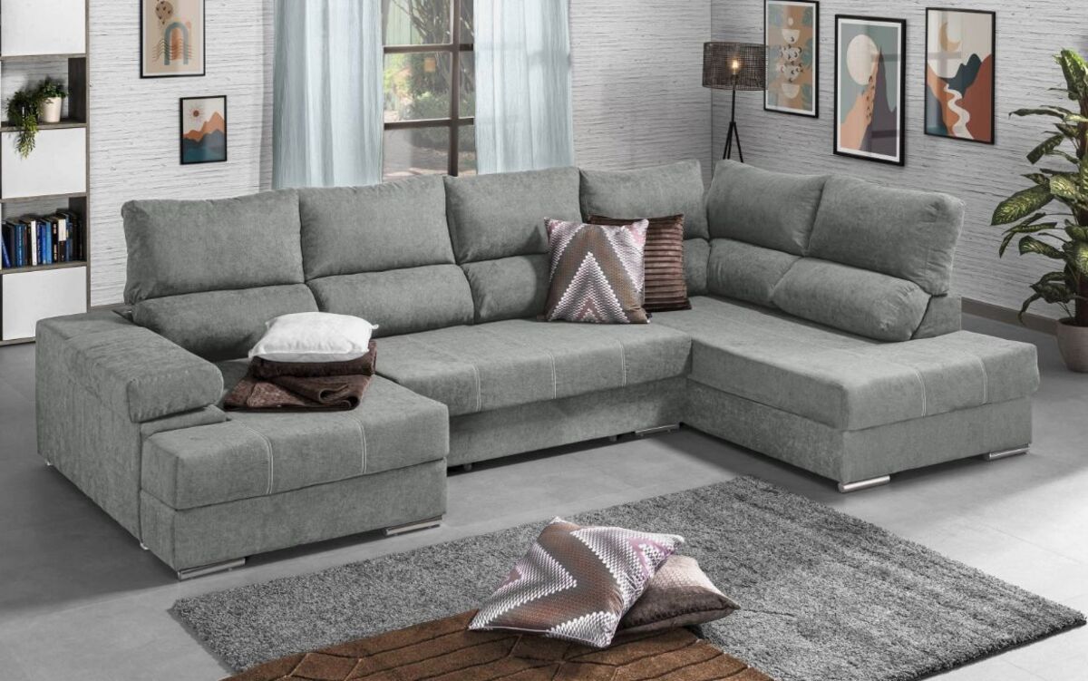 Mega Sofa Cama Chaise Longue Rinconera 345x200cm