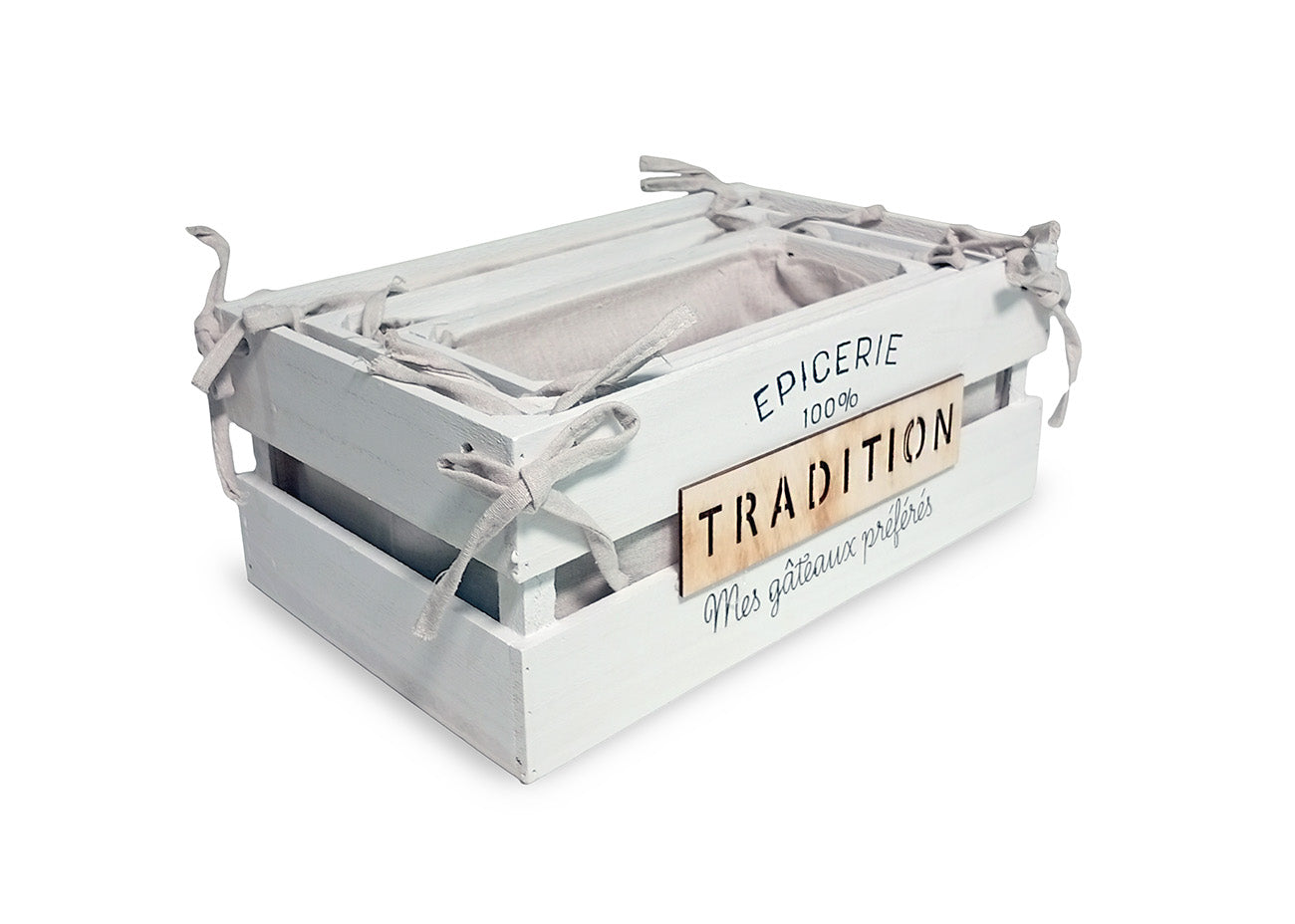 Conjunto de 3 cajas Blancas Tradition. Almacenaje practico y elegante