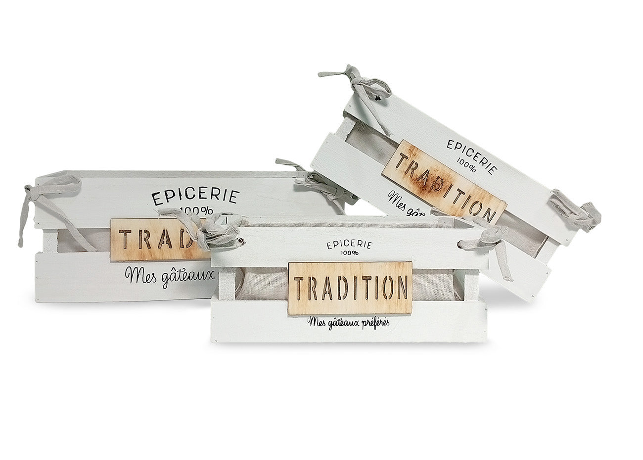 Conjunto de 3 cajas Blancas Tradition. Almacenaje practico y elegante
