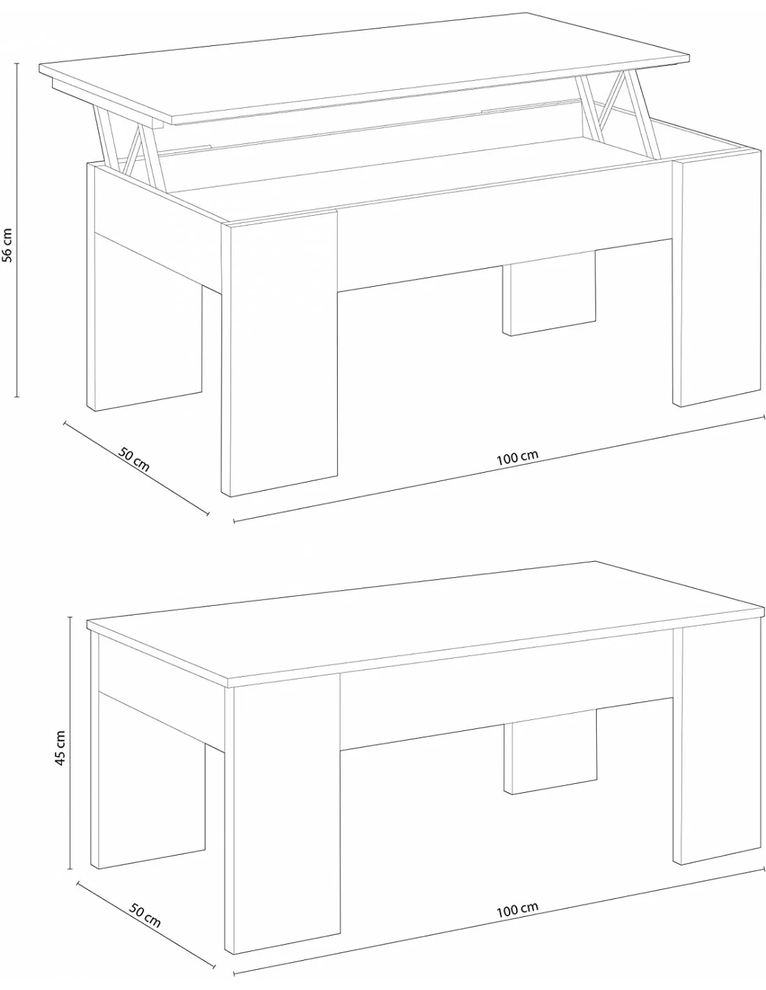 Table basse élévatrice Flow