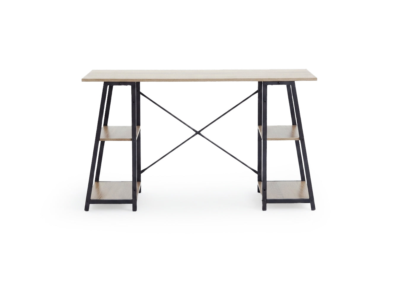 Mesa de Escritorio Estilo Industrial con Estantes Nancy