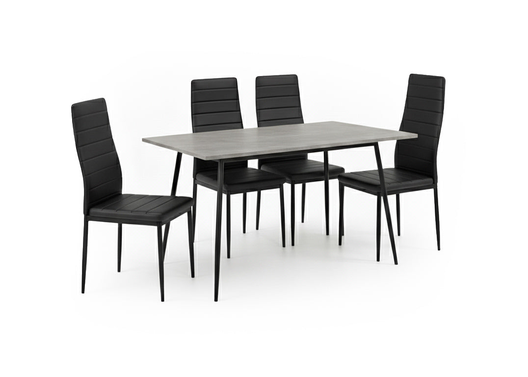 Mesa de Comedor 180cm + 4 Sillas Polipiel