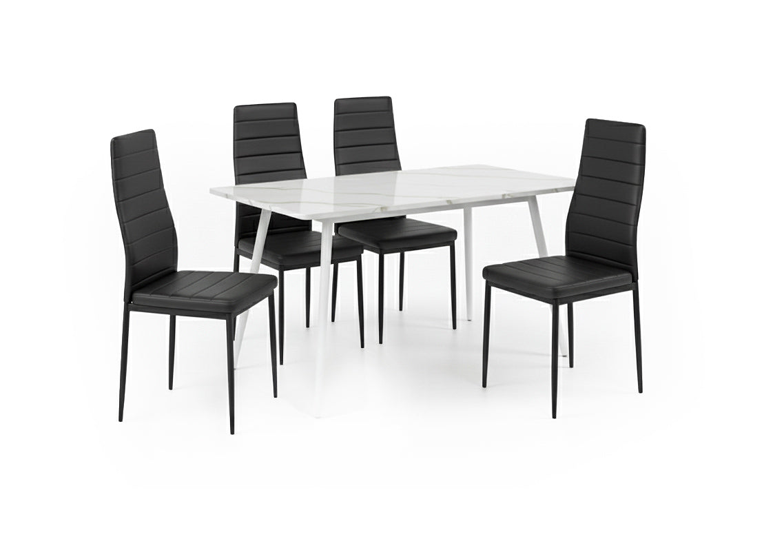 Mesa de Comedor 180cm + 4 Sillas Polipiel
