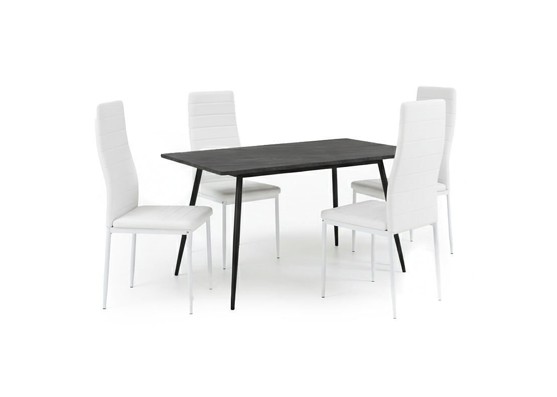 Mesa de Comedor 140cm + 4 Sillas Polipiel