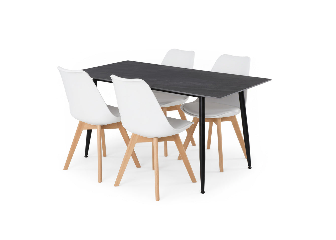 Mesa de Comedor 140cm + 4 Sillas Nordic