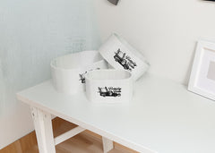 Set de 3 Cubos Estilo Madera. Almacenaje Decorativo