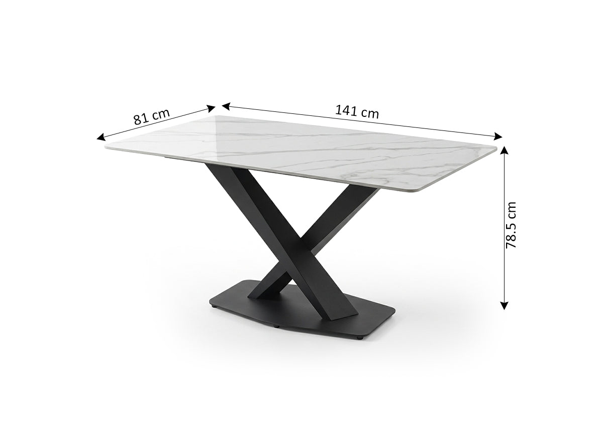 Mesa de Comedor Fija Martina 141cm Acabado Marmol