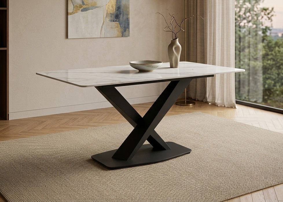 Mesa de Comedor Fija Martina 141cm Acabado Marmol