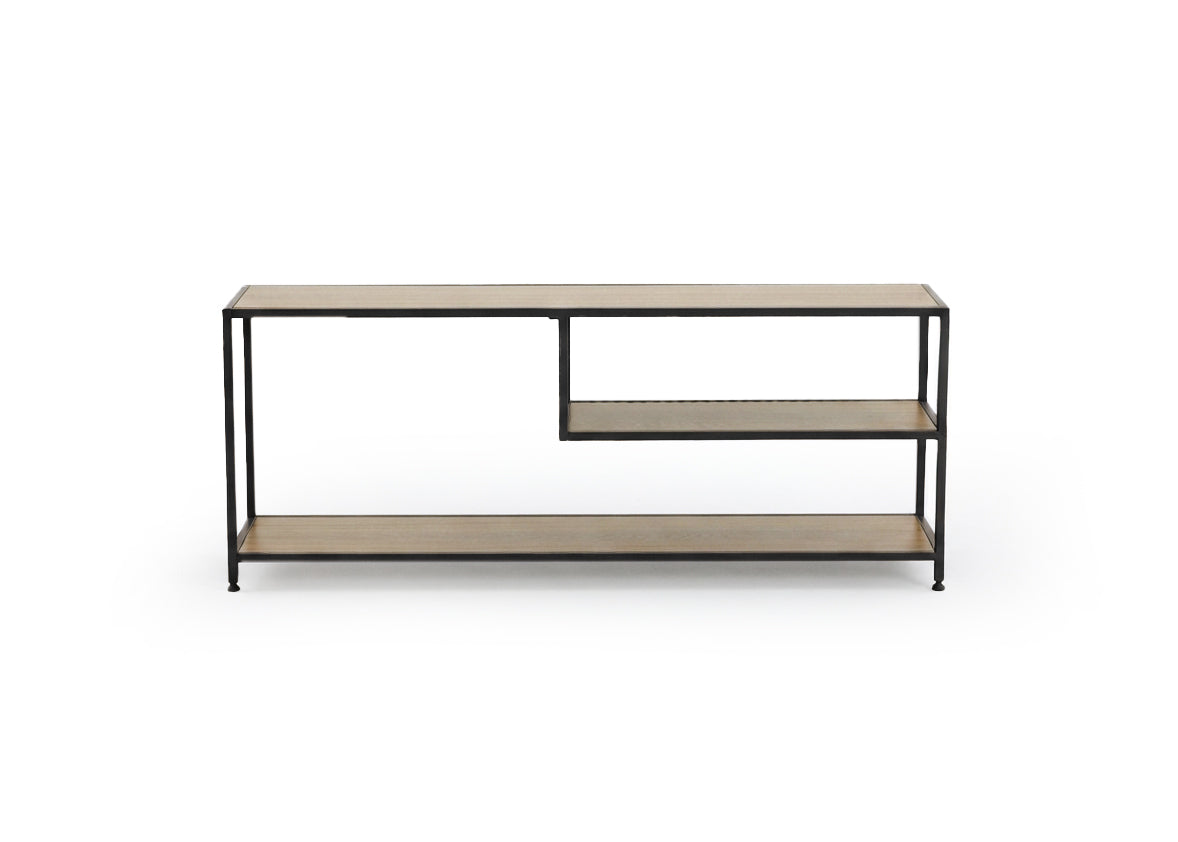 Mesa Auxiliar Nancy en Madera y Metal 120cm, Estilo Industrial