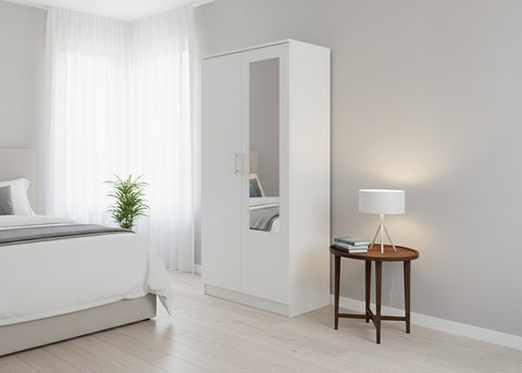 Armario de Dormitorio 2 Puertas W, con Espejo