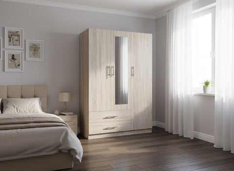 Armario de Dormitorio W 3 Puertas, con Espejo