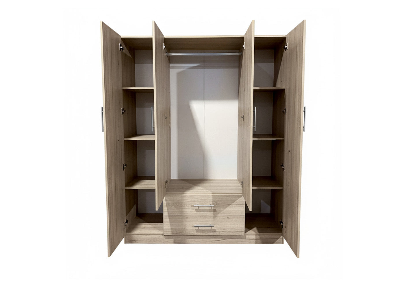 Armario de Dormitorio W 4 Puertas, con Espejo