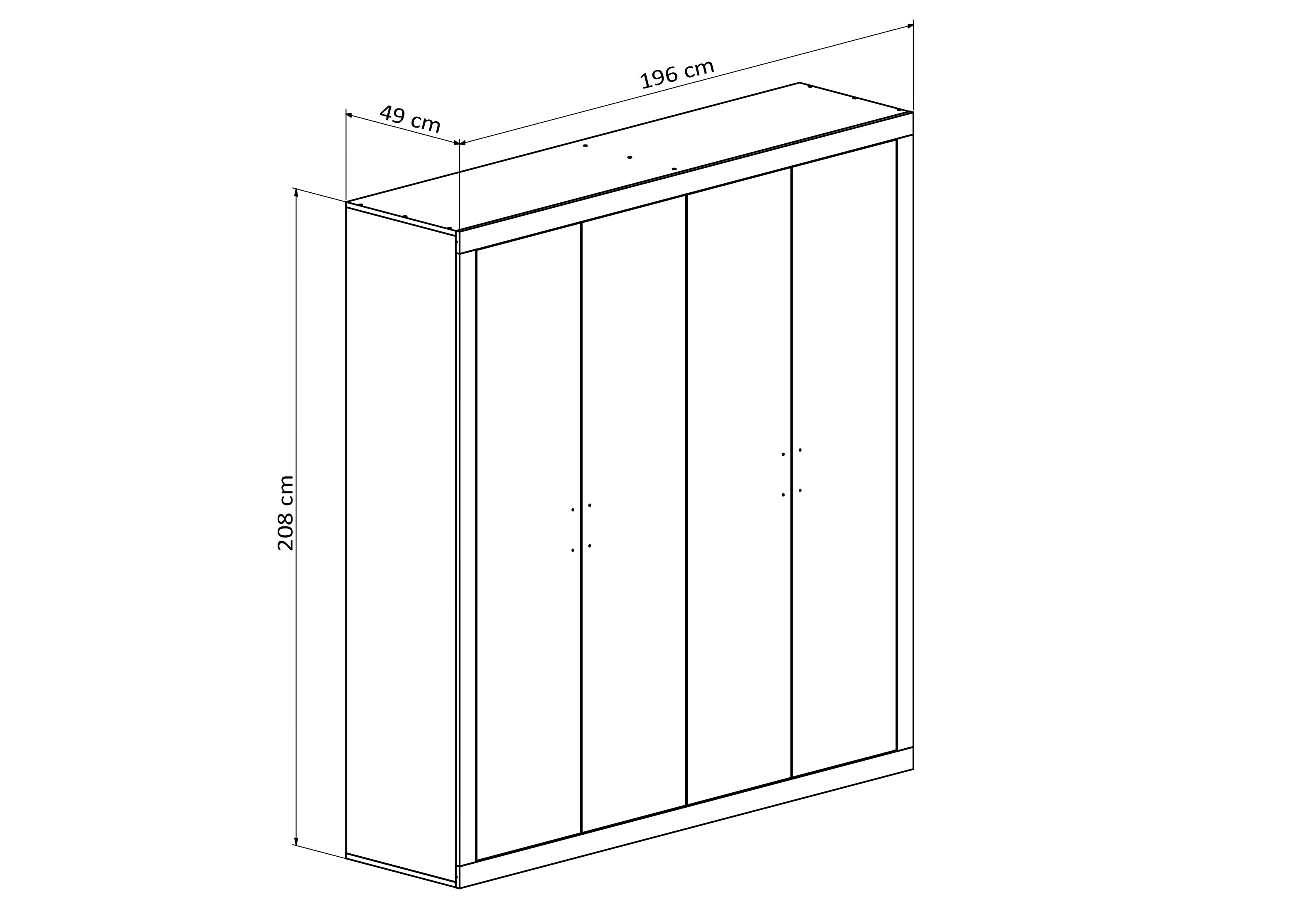 Armoire 4 portes battantes Lara