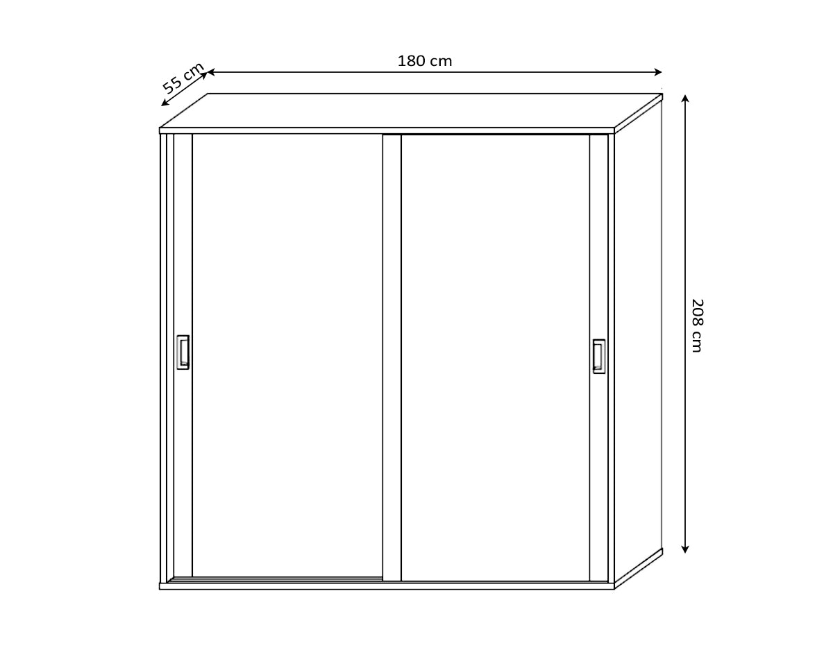 Armoire 2 portes coulissantes Lara