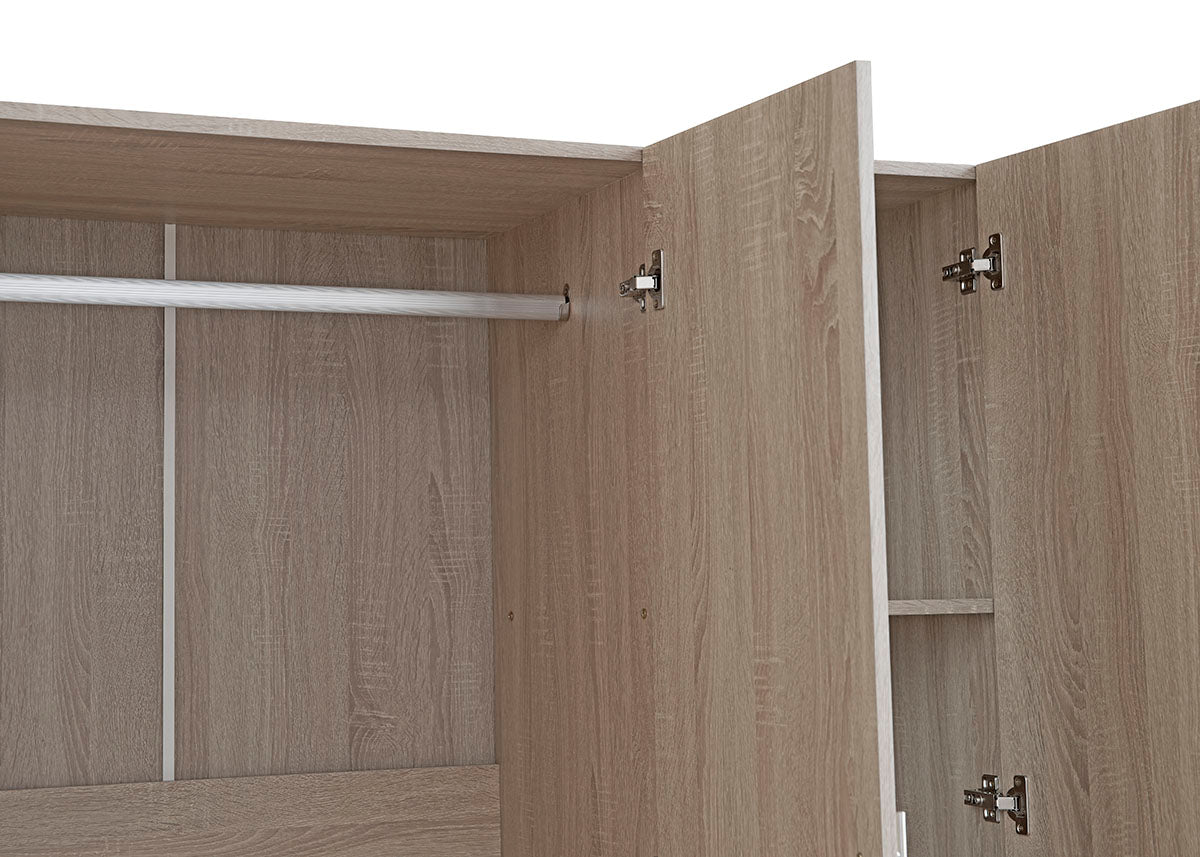 Armario de Dormitorio W 3 Puertas, con Espejo