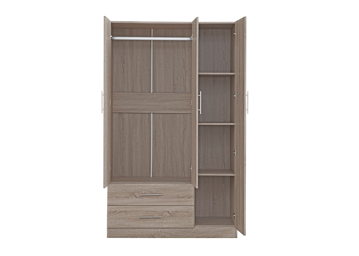 Armario de Dormitorio W 3 Puertas, con Espejo