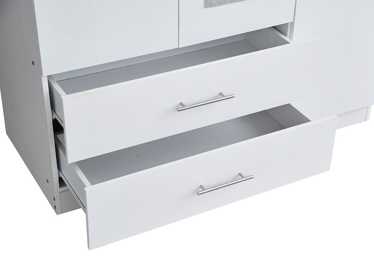 Dormitorio Completo: Armario 3 Puertas + Comoda + 2 Mesitas de Noche + Cabecero