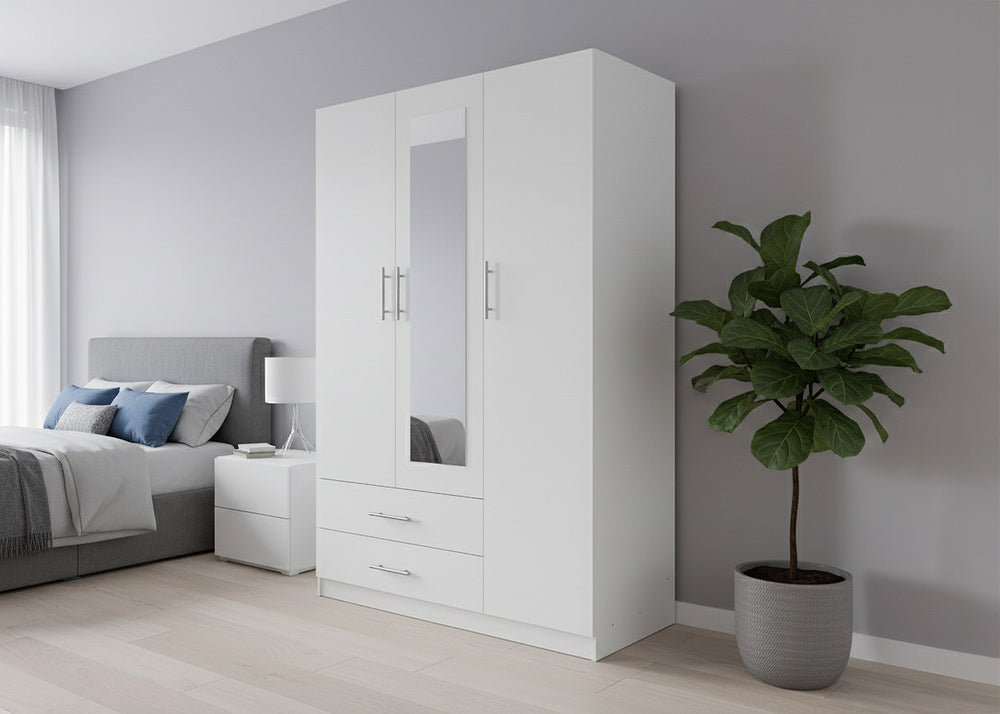Armario de Dormitorio 3 Puertas W, con Espejo