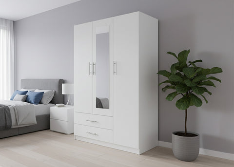 Armario de Dormitorio 3 Puertas W, con Espejo