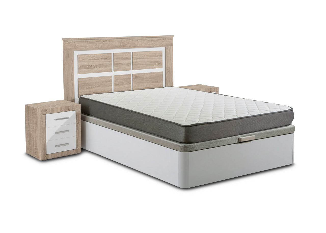 Pack Cama Canape + Colchón + Cabecero + 2 Mesitas de Noche