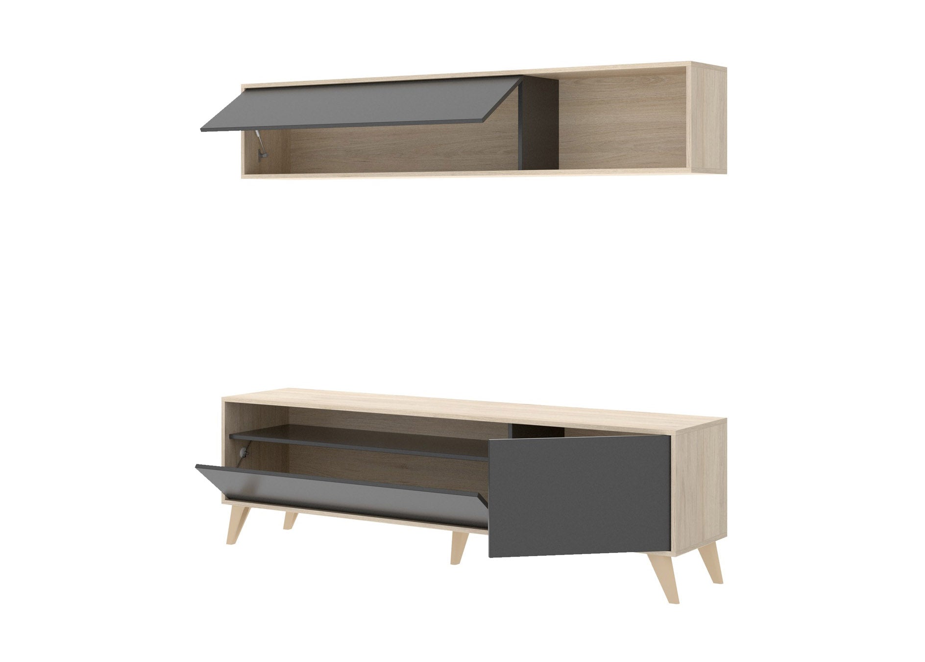 Conjunto Mueble de Salon Barcelona Grafito