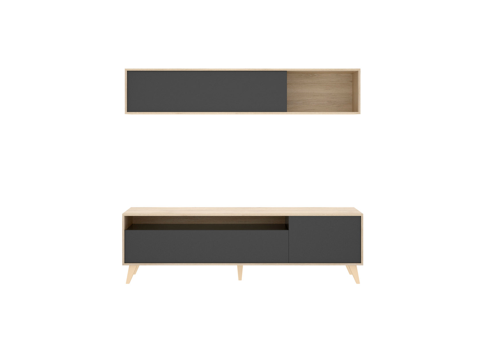 Conjunto Mueble de Salon Barcelona Grafito