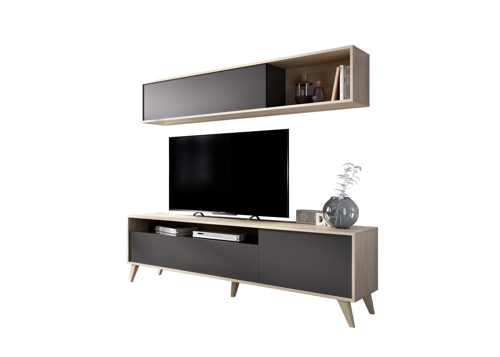 Conjunto Mueble de Salon Barcelona Grafito