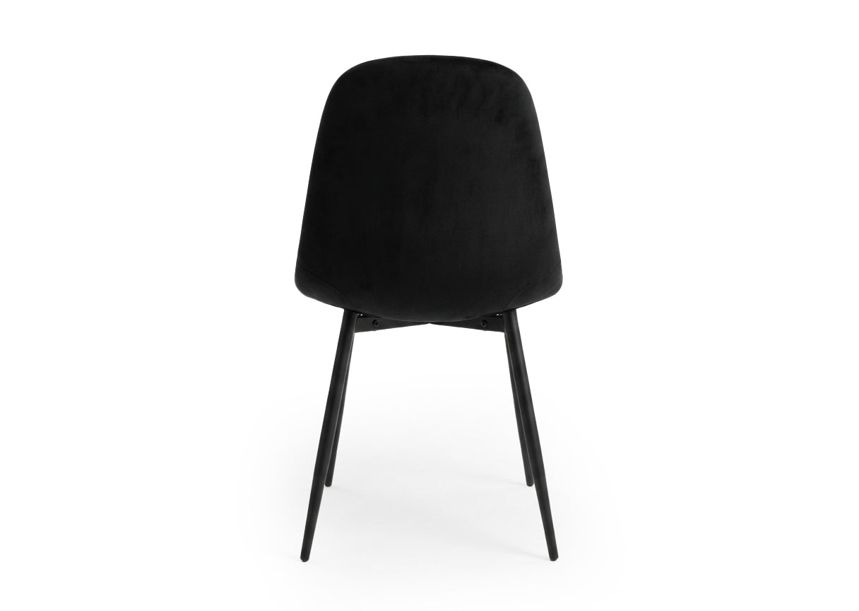 Silla de Comedor Riko en Terciopelo Negro