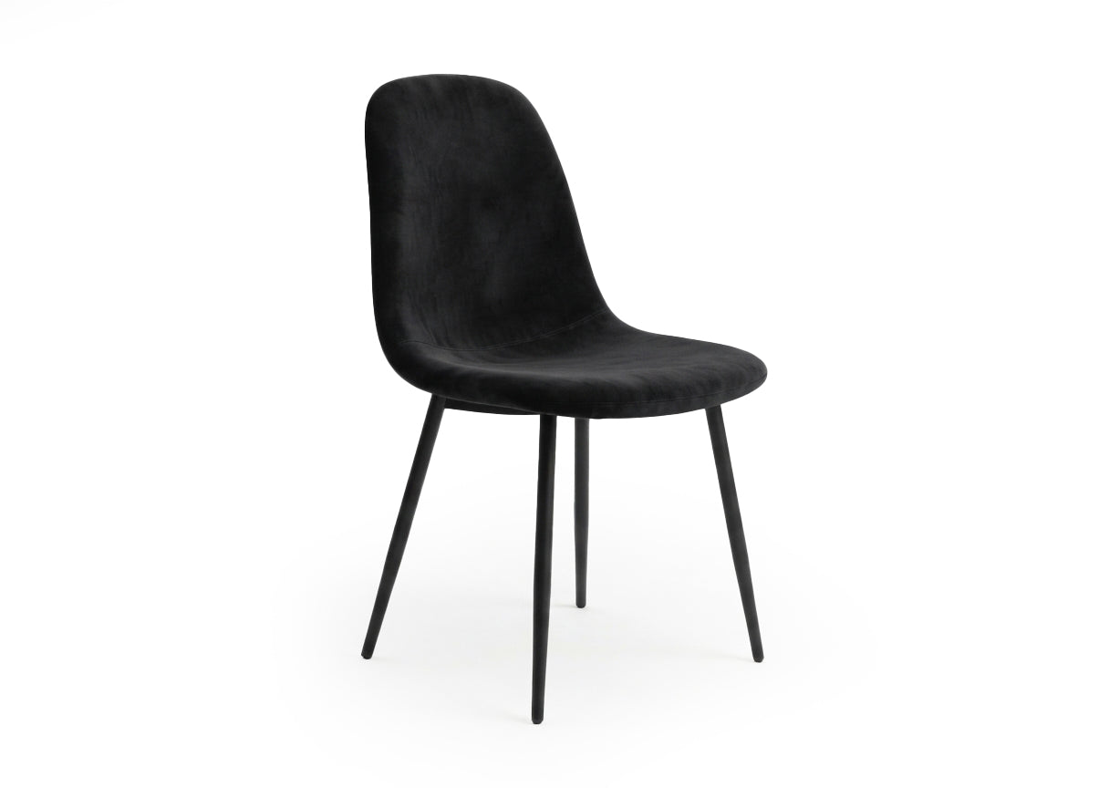 Silla de Comedor Riko en Terciopelo Negro