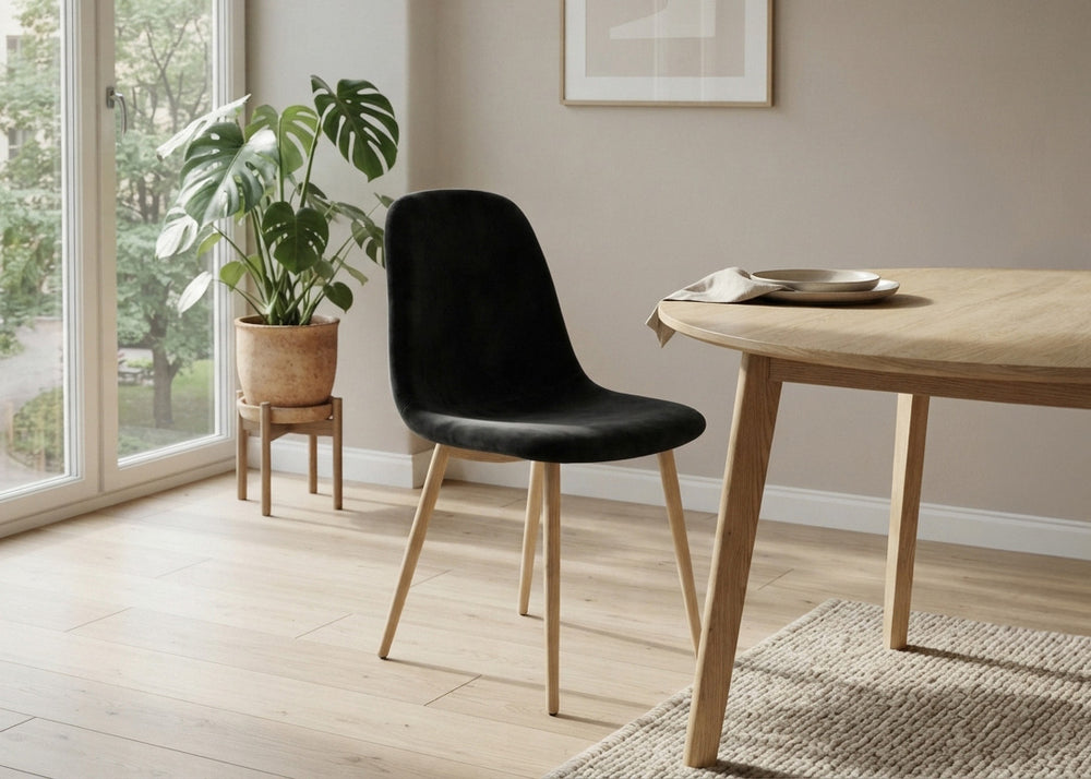 Silla de Comedor Riko Tapizado Negro