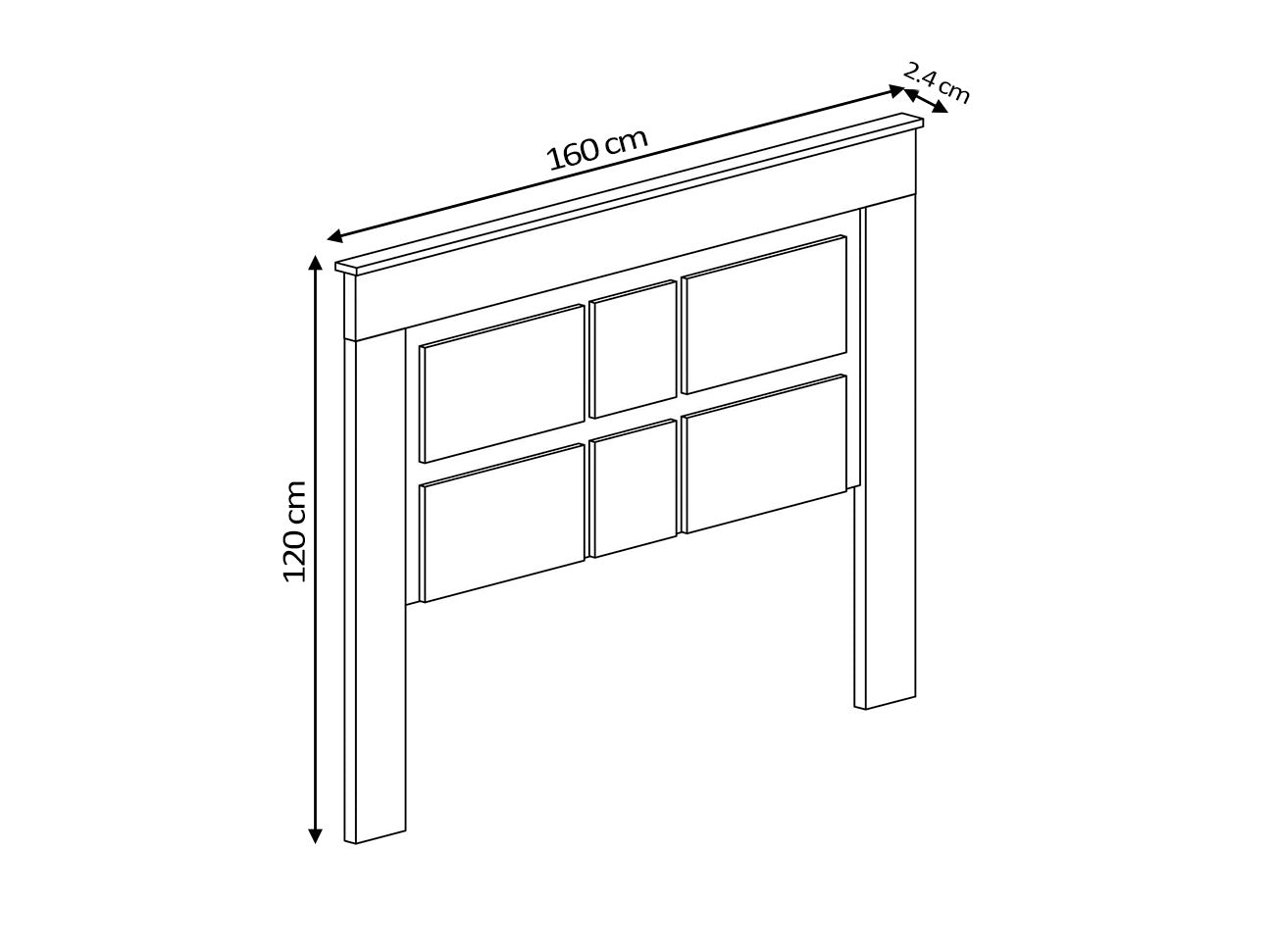 Tête de lit double Kiara 160 cm