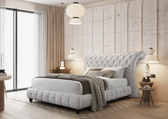 Cama de Matrimonio con Somier y Cabecero Capitone 150x200cm