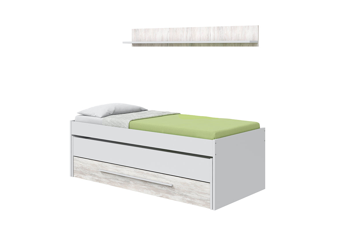 Cama Nido Juvenil Elliot con Estante + 1 Cajon