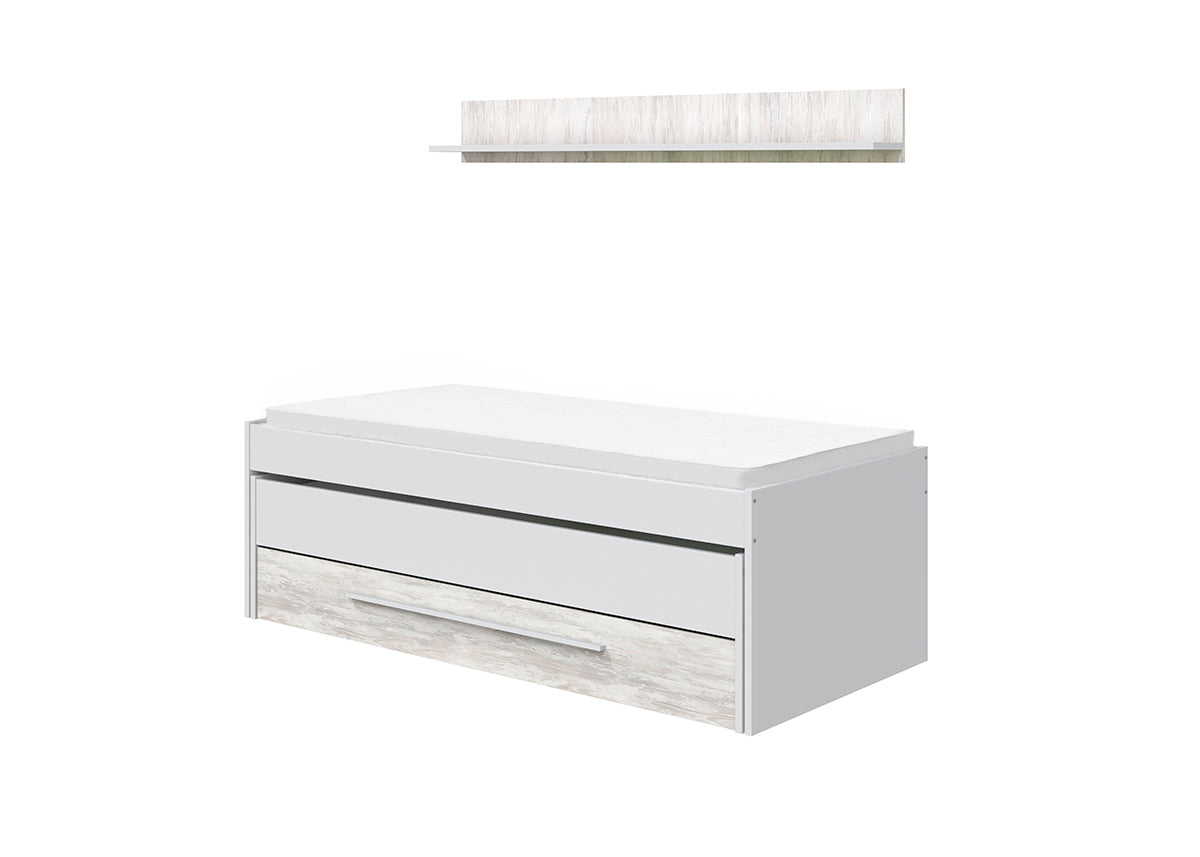 Cama Nido Juvenil Elliot con Estante + 1 Cajon
