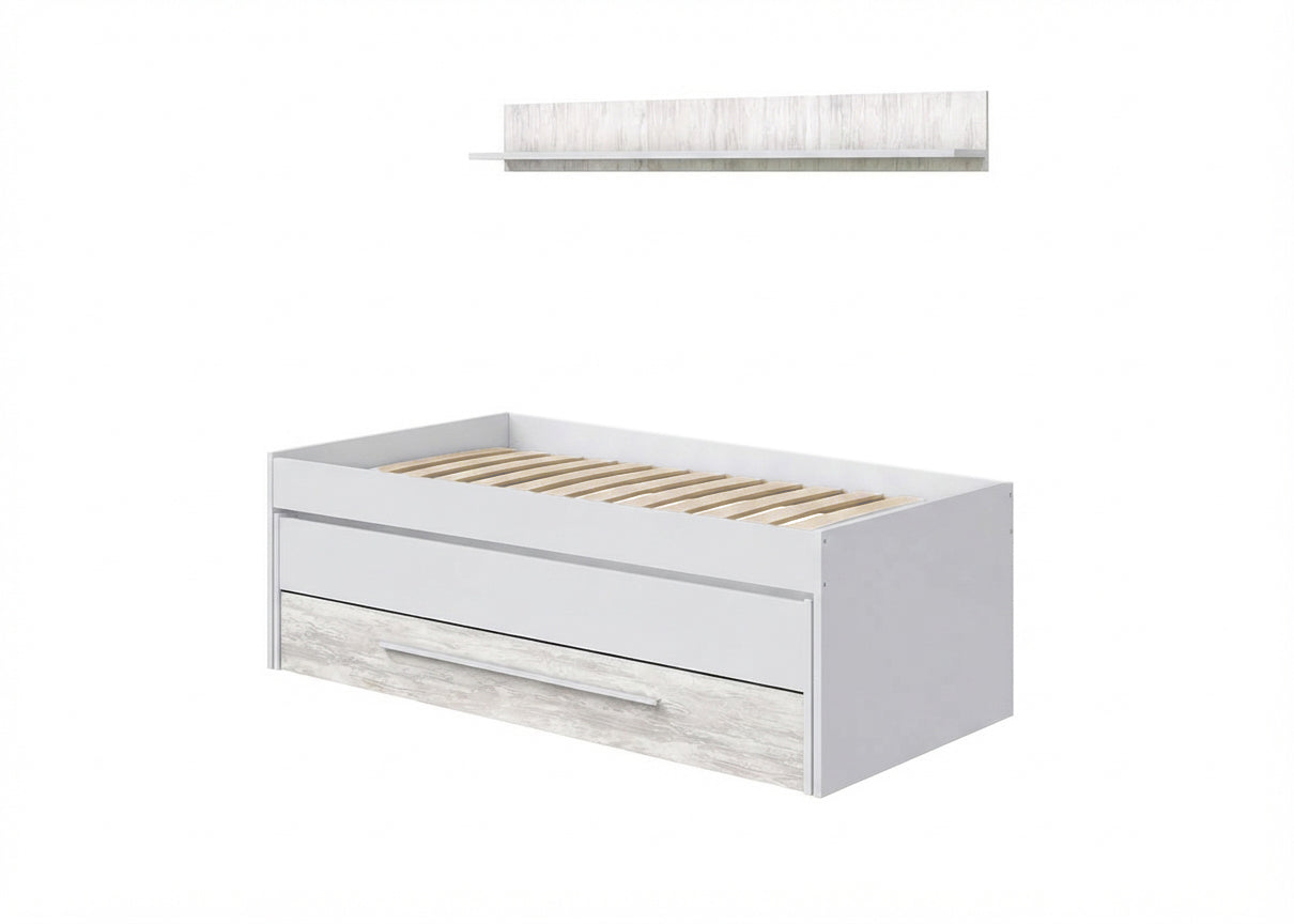 Cama Nido Juvenil Elliot con Estante + 1 Cajon
