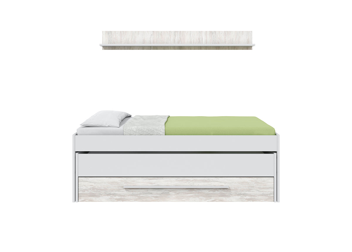 Cama Nido Juvenil Elliot con Estante + 1 Cajon