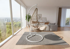 Silla Mecedora Colgante con Cesta Beige. Muebles de Jardin y Terraza