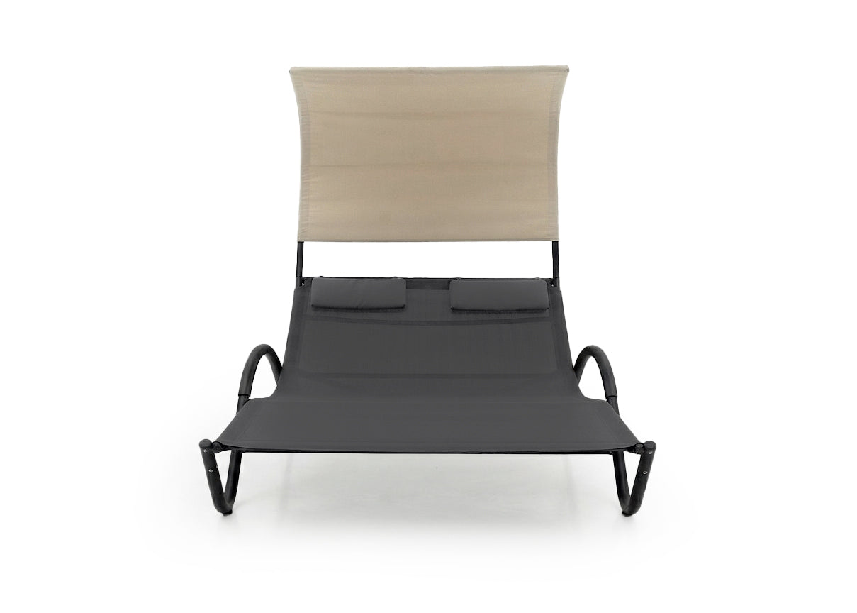 Tumbona Doble con Toldo Bellini. Muebles de Jardin o Terraza