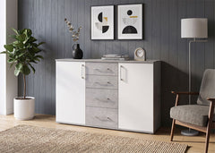 Comoda Aparador Joana 2 Puertas y 4 Cajones