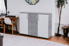 Buffet commode Joana 2 portes et 4 tiroirs