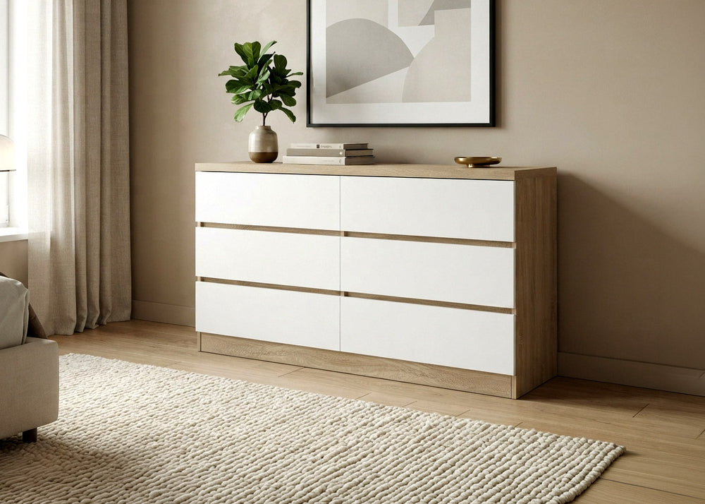 Comoda Aparador Estilo Nordico 6 Cajones