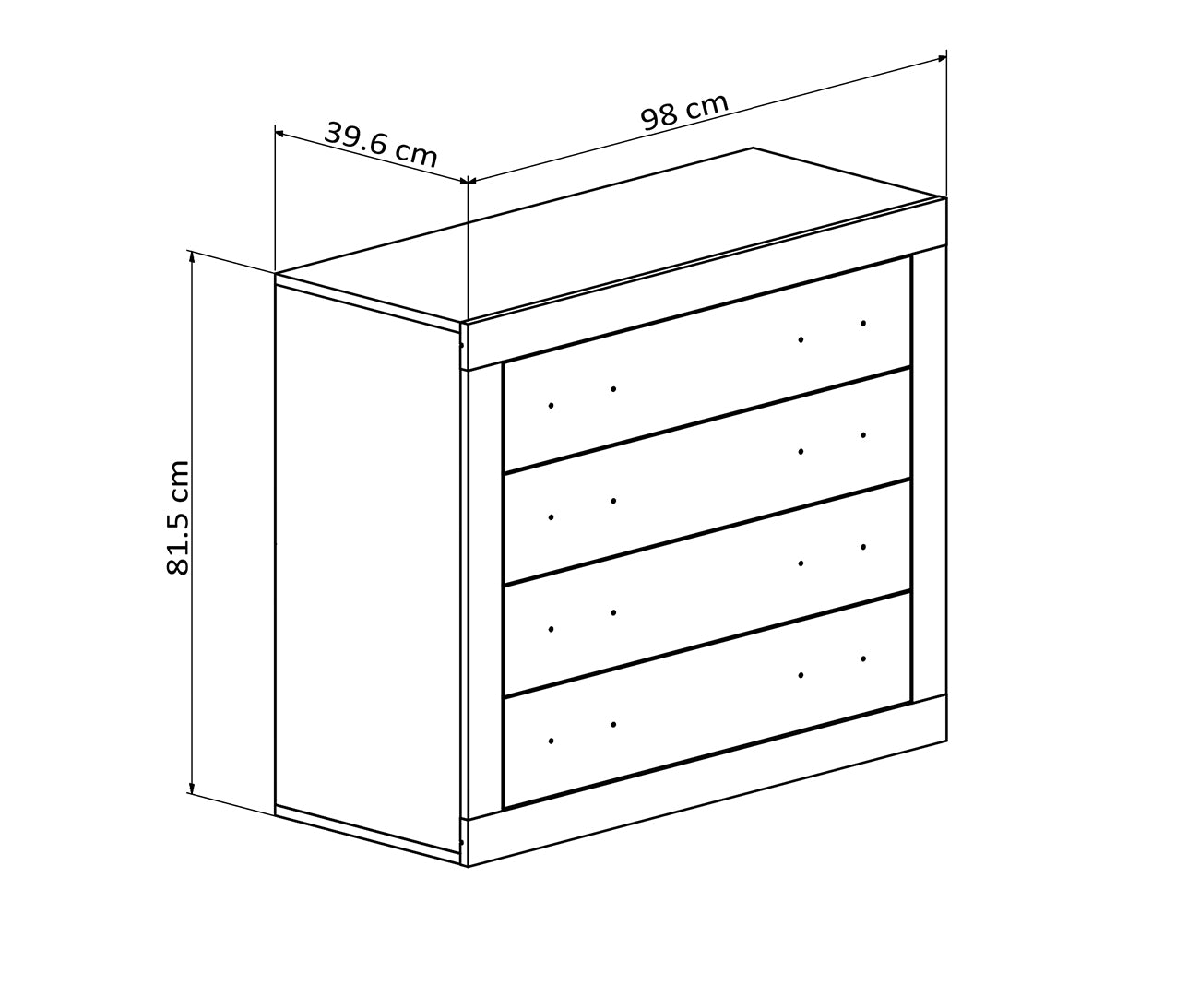 Commode 4 tiroirs Kiara