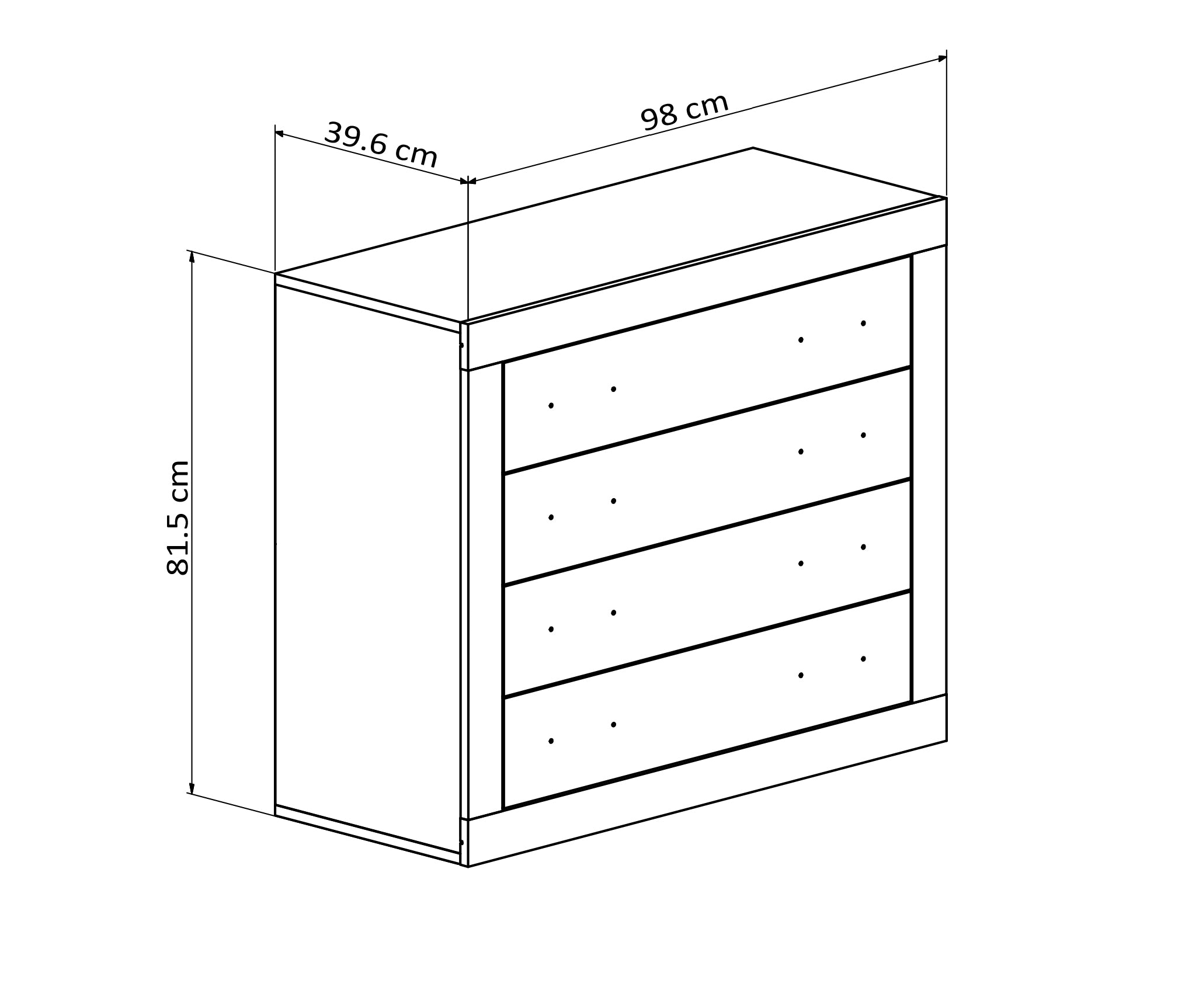 Commode Lara à 4 tiroirs