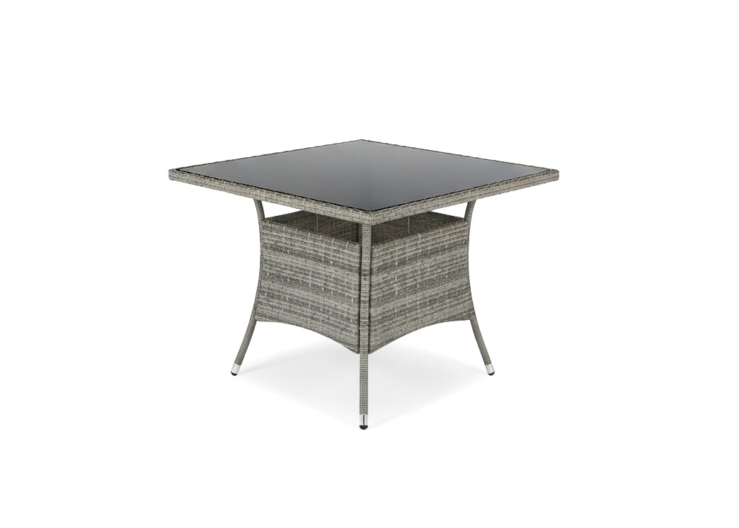 Conjunto Mesa Cuadrada + 4 Sillas de Ratan PE. Muebles de Jardin y Terraza