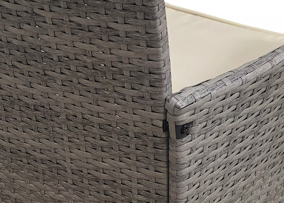 Conjunto Mesa Cuadrada + 4 Sillas de Ratan PE. Muebles de Jardin y Terraza