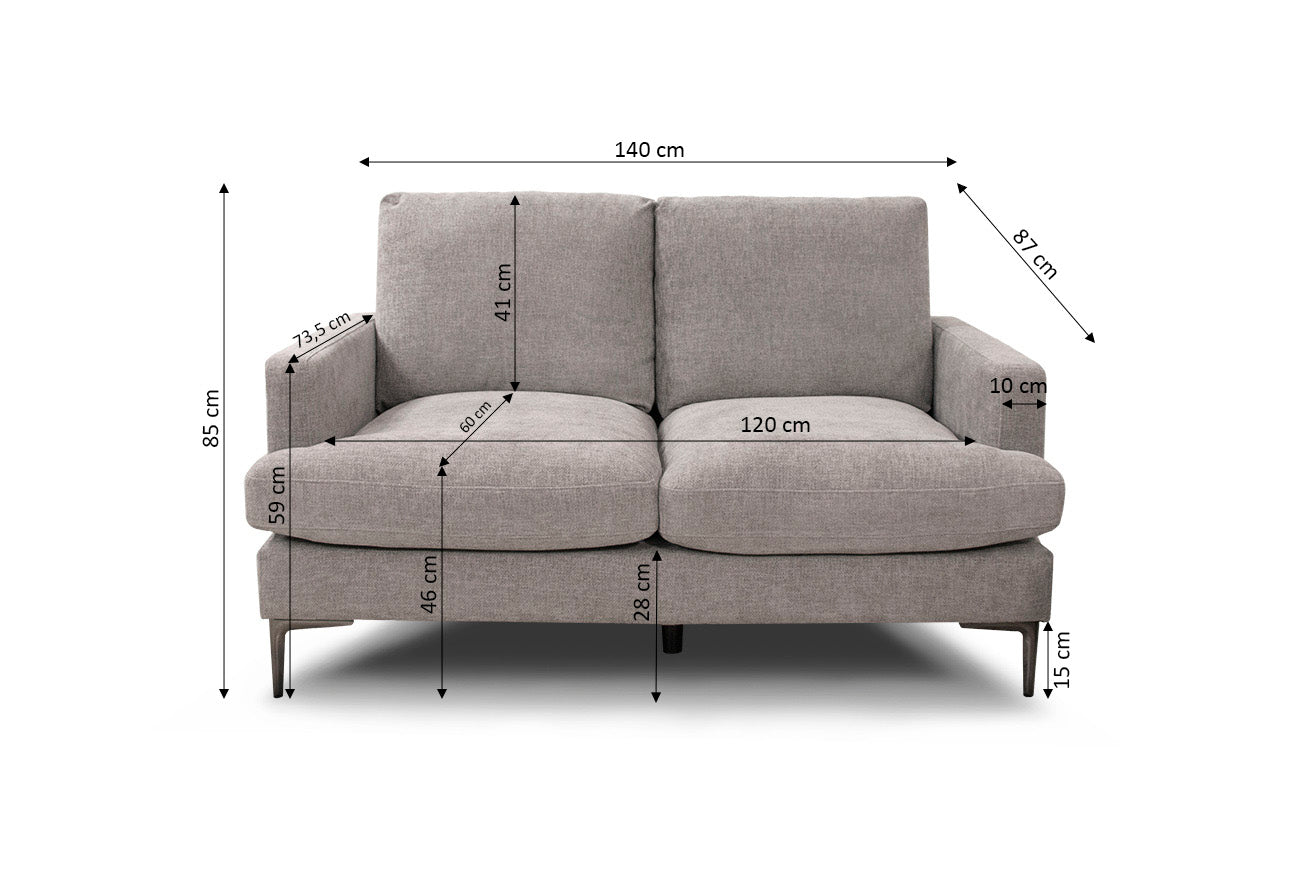 Sofa 2 Plazas Moretti 140cm