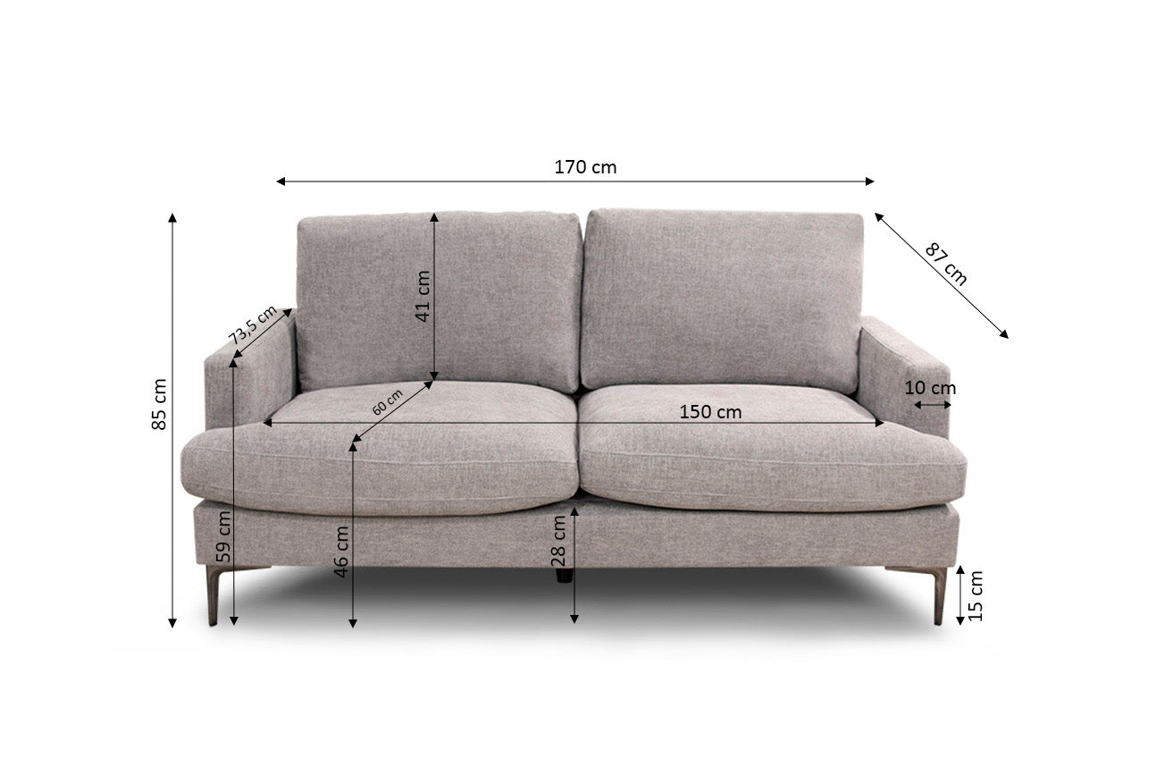 Sofa 3 Plazas Moretti 170cm